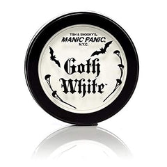 MANIC PANIC Goth White Foundation swatches reveal high pigment coverage for dramatic, stage-ready looks