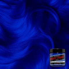 Rockabilly Blue on virgin hair shows vibrant true blue tones.