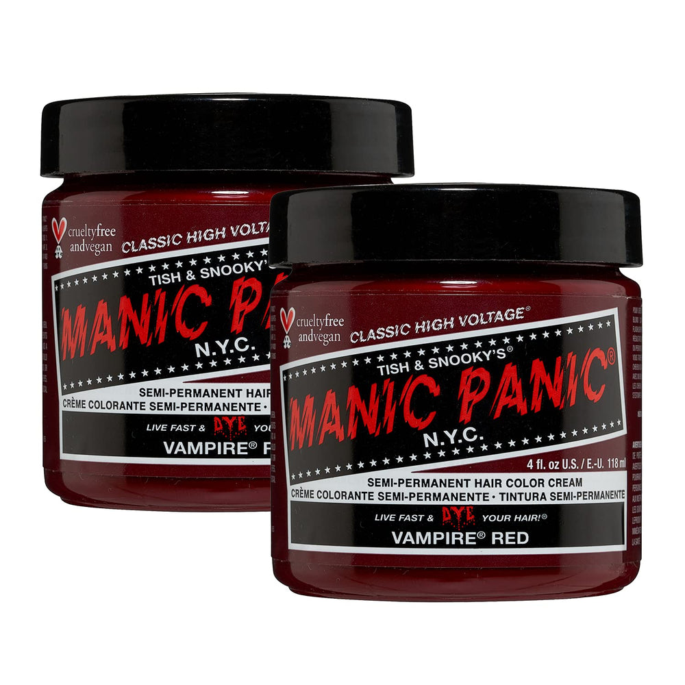 MANIC PANIC Vampire Red bottle shows deep vibrant color for DIY color experiments