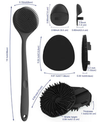 Manmihealth soft bath glove with high-low bristles for rich lather and gentle exfoliation