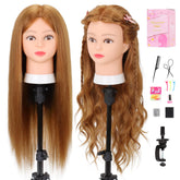 MannequeenHead hair full head 80% real—realistic styling practice.