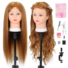 MannequeenHead hair full head 80% real—realistic styling practice.