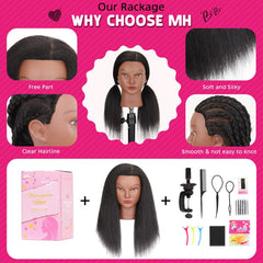 MannequeenHead real hair texture closeup shows natural strands for realistic styling.