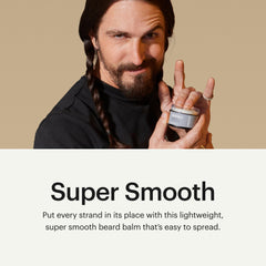 MANSCAPED Beard Balm beard-styling with brush to tame unruly hairs.