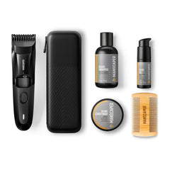 MANSCAPED Beard Hedger Advanced Kit packaging for on-the-go grooming.