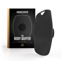 MANSCAPED The Body Buffer product shot highlights premium silicone bristles for a gentle full-body cleanse.