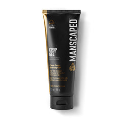 MANSCAPED Crop Gel Clear demonstrates precise groin shaving with visible gel during application.