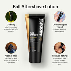 MANSCAPED Crop Soother lotion being applied to skin.