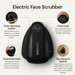 MANSCAPED The Face Buffer PRO in hand for easy on-the-go cleansing.