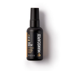 MANSCAPED Foot Duster bottle illustrating cooling formula for refreshed feet after workouts.