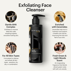 MANSCAPED Skin Ultra Face Wash closeup highlights ceramides supporting moisture barrier.