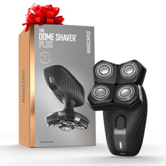 MANSCAPED The Dome Shaver Plus close-up shows precise head shaving with four blades