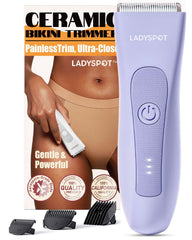 MANSPOT Bikini Trimmer in the shower for easy wet trimming and cleanup.