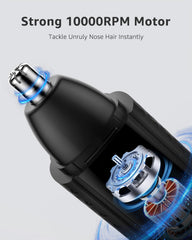 MANSPOT nose and ear trimmer vacuum suction captures hair during grooming.