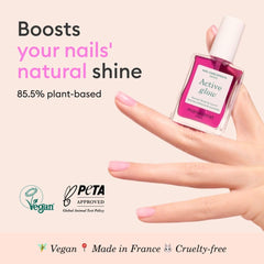 Manucurist Active Glow Grape brush application shows easy one-step nail care and color
