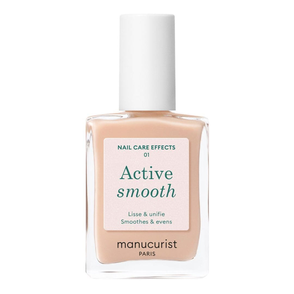 Manucurist Active Smooth 01 close-up nails with smooth beige finish for ridge reduction