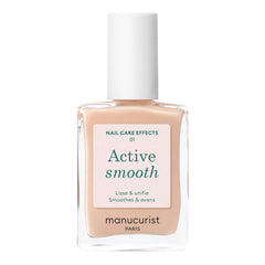 Manucurist Active Smooth 01 close-up nails with smooth beige finish for ridge reduction