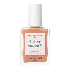 Manucurist Active Smooth 02 nude bottle shows a golden satin finish for natural nail care.