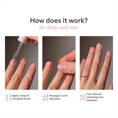 Manucurist Complete Serum being applied, showing quick absorption.