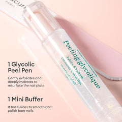 Manucurist Glossy Booster Duo Instant Shine on bare nails creates a high-gloss finish