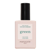 Manucurist Green Sunshine Top Coat applying for gel-like shine without a lamp