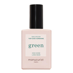 Manucurist Green Sunshine Top Coat applying for gel-like shine without a lamp
