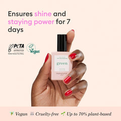 Manucurist Green Sunshine Top Coat drying in natural sunlight accelerates finish