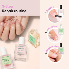 Manucurist Rescue Base Coat nails strengthens damaged nail plates for daily wear