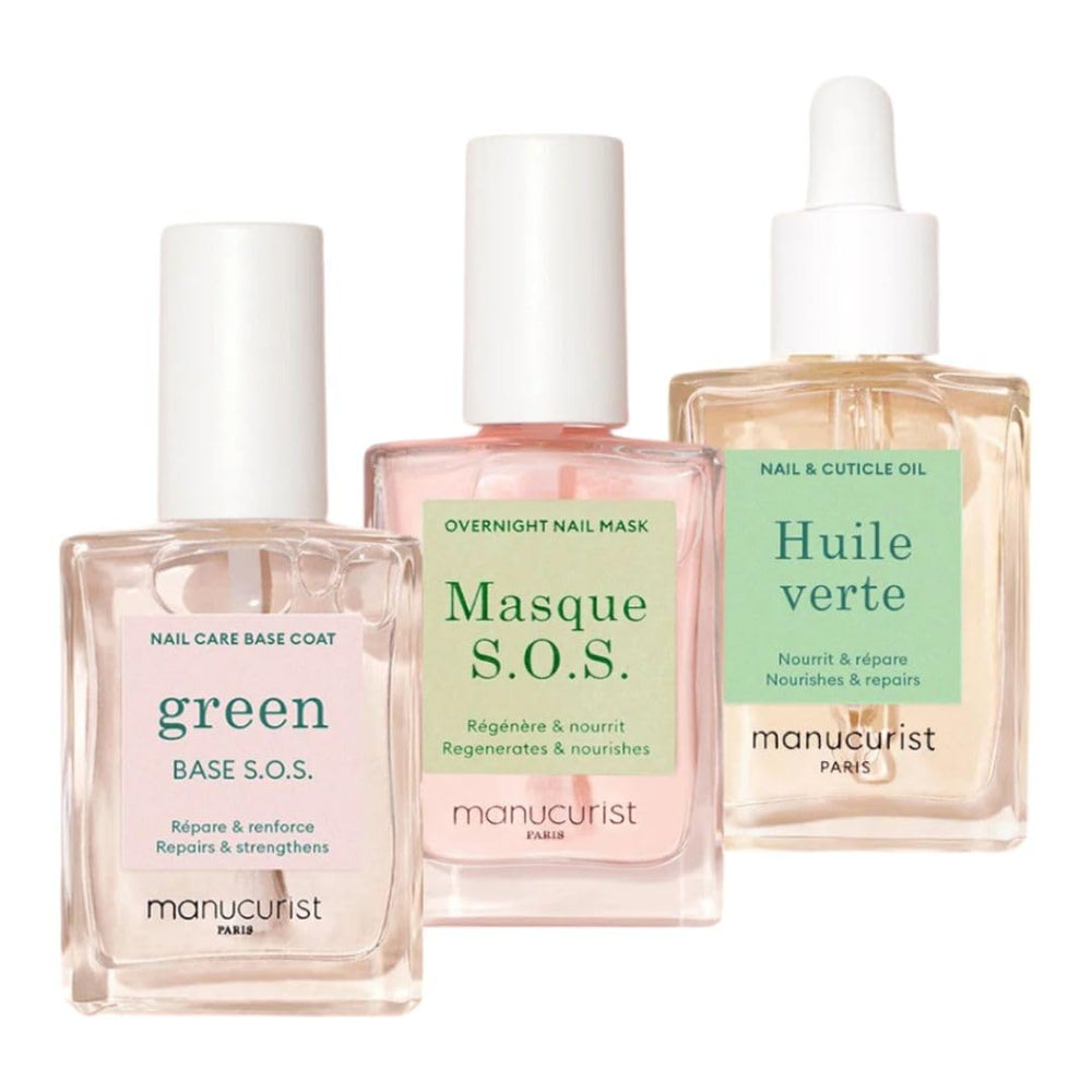 Manucurist Rescue Nail Care Kit packaging highlights a ready-to-gift, at-home nail care routine
