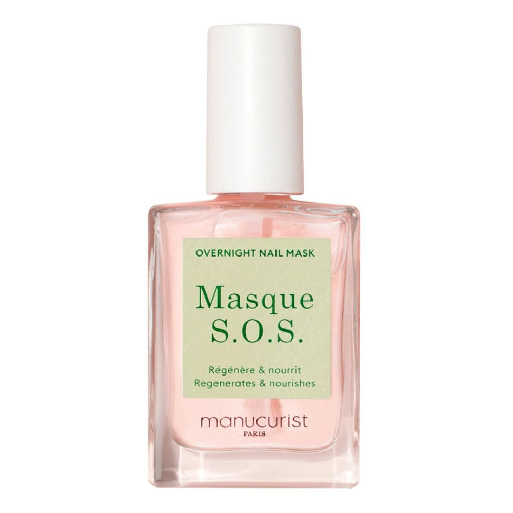 Manucurist SOS Nail Mask bottle close-up highlighting plant-based hydration