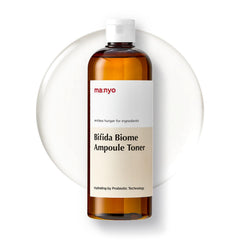 Manyo Bifida Biome Ampoule Toner packshot highlights premium hydration for daily care
