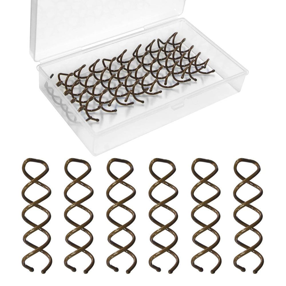MAORULU spiral bobby pins brown storage tin secure bun updos