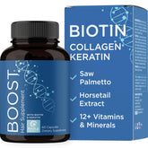 Maple Holistics biotin-collagen bottle for daily hair growth support.