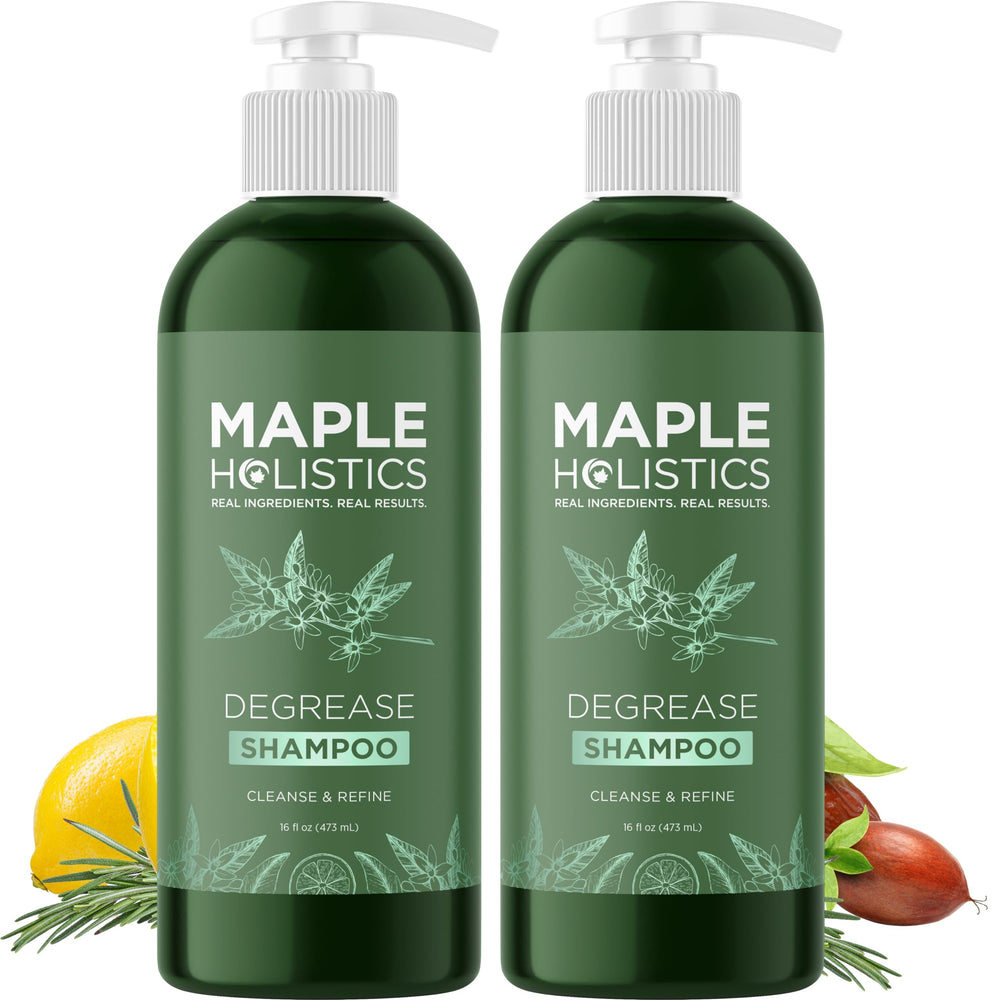 Maple Holistics Degrease Shampoo bottle for deep scalp cleansing