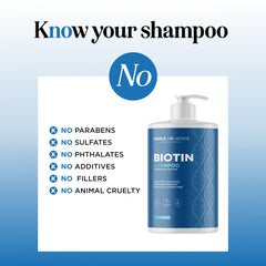 Maple Holistics Rosemary and Biotin Shampoo bottle highlights argan oil.