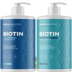 Maple Holistics Rosemary Biotin shampoo bottle front, volumizing cleansing for fuller-looking hair