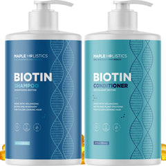 Maple Holistics Rosemary Biotin Shampoo bottle shows natural ingredients and color-safe formula