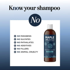 Maple Holistics chelating action graphic emphasizes mineral buildup removal.