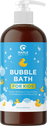 Maple Holistics sulfate-free kids bubble bath vanilla-lavender foam for rich bath-time bubbles
