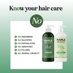 Maple Holistics tea tree conditioner bottle for clarifying hair