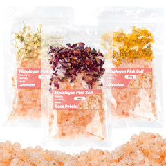 MAQIHAN 3-pack pink bath salts with rose petals for a soothing foot soak