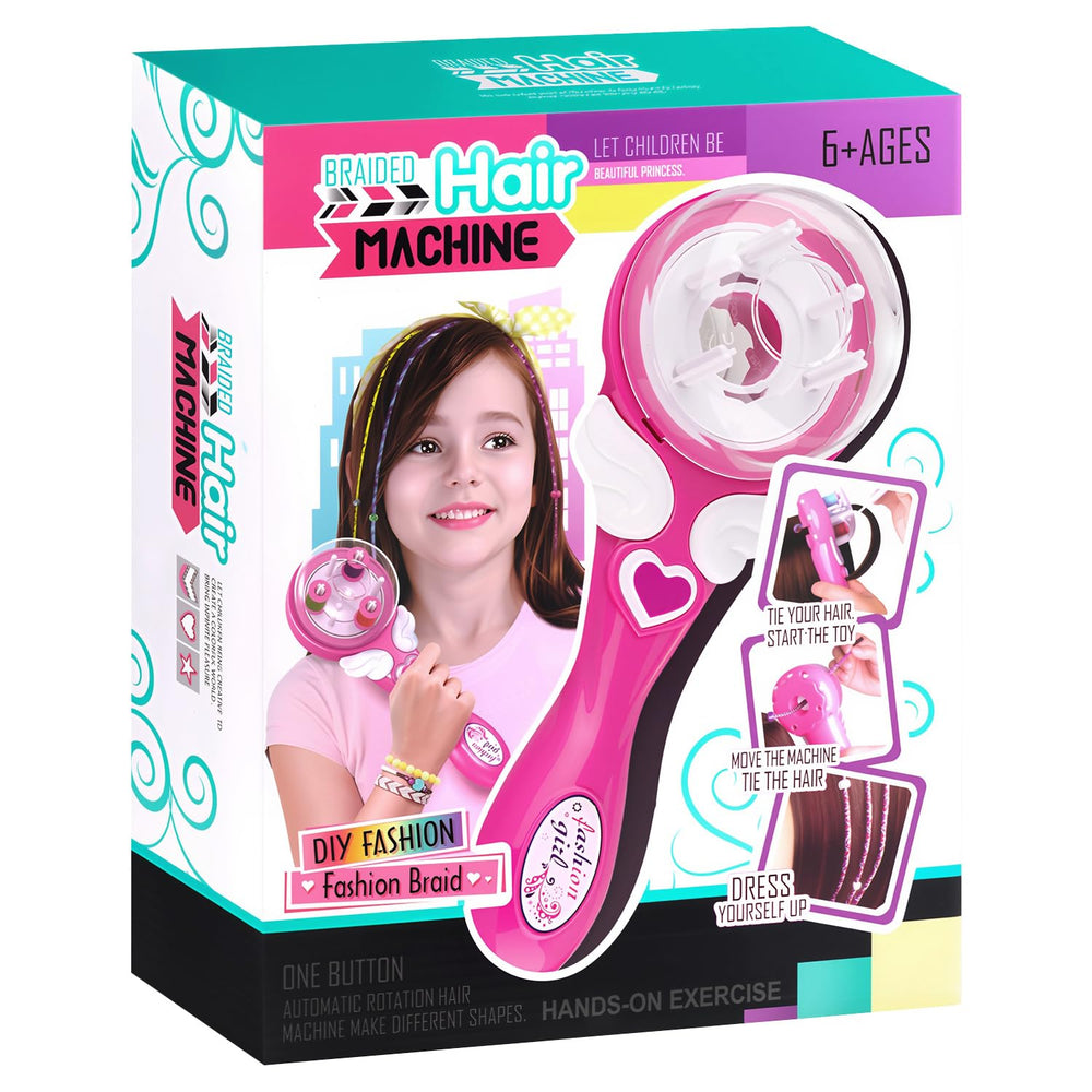 Marbe electric ceramic hair braider pink-handle enables quick DIY twists.