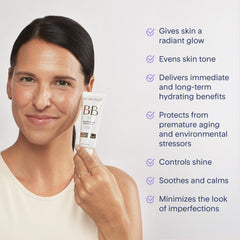 Marcelle BB Cream Golden Glow tube packaging with swatch showing radiant finish