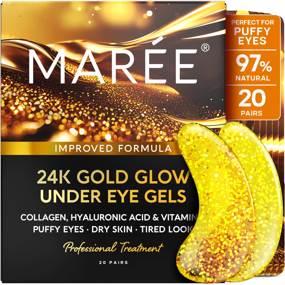 MAREE 24k gold glow eye gels patch offers soothing hydration for refreshed under-eye skin