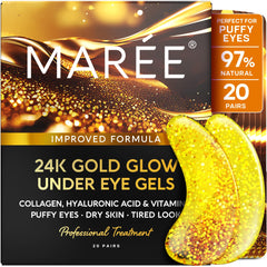 MAREE 24k gold glow eye gels patch offers soothing hydration for refreshed under-eye skin