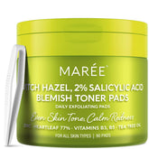 MAREE blemish-clearing pads close-up showing gentle exfoliation for smoother skin