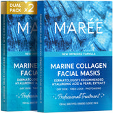 MAREE Collagen Mask pack open—hydration-ready sheets for a spa-like at-home routine.