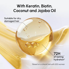 Rubbed-in hair demonstrates smoothing moisture and frizz control with MAREE