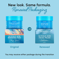 MAREE Glycolic Acid Pads close-up texture shows gentle exfoliation for smoother skin.