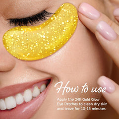 MAREE gold eye patches close-up show cooling relief for puffy eyes